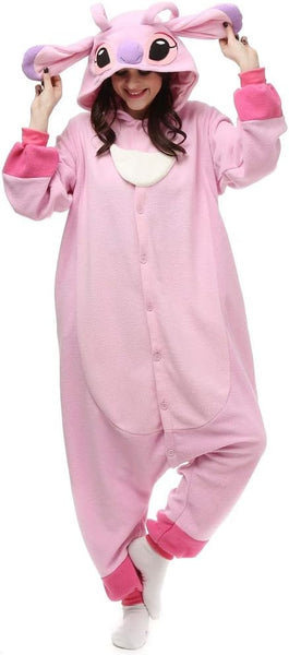 NEW TSMY Unisex Adults Lilo & Stitch Pink Stitch Onesie Pajamas Pink - Size Large - Retails $56+