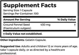 NEW, SEALED Dr Clark Store Fennel Seed, 550 MG, 100 Gelatin Capsules, Exp: 01/26