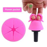 NEW TCBWFY 2 Pack Ring Wearable Anti-Spill Nail Polish Bottle Holder Soft Flexible Silicone, PINK & TEAL