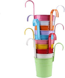 NEW 10 Pack Detachable Hook Metal Bucket Flowerpot Colored Garden Flower Pots/Hanging Flowerpots/Balcony Planters