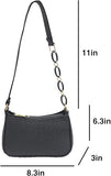 NEW Fashion Felt Crocodile Pattern Underarm Bag for Women Tote Shoulder Bag Clutch Handbag with Chain Strap