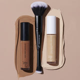 NEW e.l.f. Complexion Duo Brush, Makeup Brush For Applying Foundation & Concealer, Creates An Airbrushed Finish, Made With Vegan, Cruelty-Free Bristles
