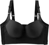 NEW 42D New Year A- One Fab Fit Underwire Bra Push Up T Shirt Bra Modern Demi Bra Lightly Padded Bra with Convertible Straps Compression Sports Bra, Black, Sz 42D