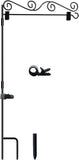 NEW RUSS Garden Flag Stand Holder Pole 0.24 Inch Diameter, 1.1 Pound With Stopper and Anti-Wind Clip - Holds Flags Up to 14.5" Width, Keeps Flags From Flying Away in High Winds