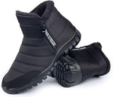 NEW Retails $65 GODARM Sz 11 Winter Boots for Men Zip Warm Plush Ankle Boots Flat Non Slip Wear-Resistant Fashion Leisure Snow Boots Shoes Daily Sz 11, Black