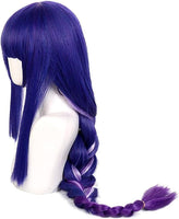 NEW Anime Cosplay Wig for Applies to Genshin Impact Raiden Shogun Baal Purple Mixed Color Long Ponytail Hair Modeling Party Dress Up Wig Heat Resistant Synthetic Hair + Wig Cap