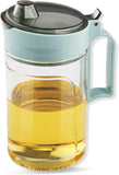 NEW TENTA KITCHEN Olive Oil Vinegar Syrups Bottle Dispenser Cruet - 550ml(18.6 Oz) Oil Bottle Glass With No Drip Plastic Bottle Spout And Protective Cap(Green 1PC)