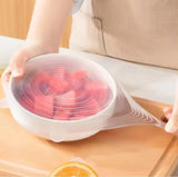 NEW 12 pcs Silicone Stretch Lids Set, 6 Sizes, Reusable Food Storage Covers, Silicone Bowl Covers, Flexible to Fit All Shapes of Containers, Food Covers to Keep Food Fresh (White)