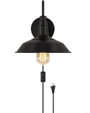 NEW MOOACE Plug in Wall Lights, Indoor Outdoor Wall Sconces, Gooseneck Barn Light, Vintage Farmhouse Wall Lamp-Black Base