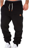 NEW Baggy Cargo Pants for Men Regular Fit Elastic Expandable-Waist Long Sweat Pants with Drawstring Athletic Joggers, Sz XL, Black