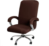 NEW Beieyosu Office Chair Cover, Universal Replacement Stretch Washable Office Computer Chair Slipcovers for Rotating Chair Office Armrests Chair, Dark Brown, Medium Chair Cover