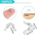 NEW UNICRAFTALE 100pcs Stainless Steel Bead Tips Cord Ends Clamshell Knot Cover Bead End Terminators Crimp Cap Fold Over for Jewelry Making DIY 4x8.5mm, Hole 1.5mm
