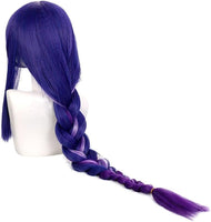 NEW Anime Cosplay Wig for Applies to Genshin Impact Raiden Shogun Baal Purple Mixed Color Long Ponytail Hair Modeling Party Dress Up Wig Heat Resistant Synthetic Hair + Wig Cap
