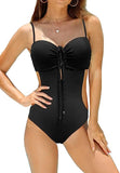 NEW Rayson Women's One Piece Swimsuit, Sz S! Tummy Control Swimwear Push Up Monokini Low Waist Bathing Suit Bandeau Beach