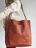 NEW Retro Tote Bag for Women PU Leather Shoulder Bag Large Capacity Handbag Work Satchel Commuter Purse, Burnt Coffee