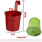 NEW 10 Pack Detachable Hook Metal Bucket Flowerpot Colored Garden Flower Pots/Hanging Flowerpots/Balcony Planters