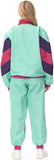 NEW 80s Tracksuit for Men Women 80s/90s Retro Hip Hop Windbreaker Disco Colorblock 2 Piece Workout Outfits Set 90s Shell Suit Sz XL, colour #8 mint green