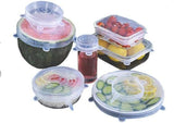 NEW 12 pcs Silicone Stretch Lids Set, 6 Sizes, Reusable Food Storage Covers, Silicone Bowl Covers, Flexible to Fit All Shapes of Containers, Food Covers to Keep Food Fresh (White)