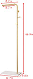 NEW IN BOX Retails $65, DOORXIFO Gold Coat Racks with White Base, Entryway Coats Racks Freestanding with 3 Hooks, L Shape Home Coat Hanger for Jackets, Coats, Hats, Clothes