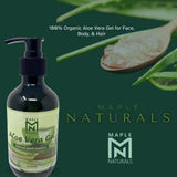 NEW Maple Naturals Aloe Vera Gel - 300ml! Great for many uses for skin & hair, scars, burns, acne, hair growth