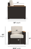 New in Box Retails $337 homestyles Palm Springs Arm Chair, Brown! Great for indoor/outdoor use! Solid Acacia wood arms