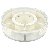 NEW Divided Rotating Serving Tray with Lid and Handle, Container for Fruits Snacks Veggie Charcuterie, Snack Spinner Organizer, Snack Trays Serving Tray with Lid