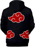 NEW EMILYLE Men's Anime Hoodie 3D, Red Cloud, Sz M