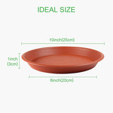 NEW GROWNEER 6 Pack 10" Round Plastic Saucers for Indoor and Outdoor Use, Clay Color