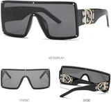 NEW Cool One Piece Sunglasses Women Square Shades Sun Glasses For Men Vintage Gradient Eyeglass UV400, Black, Retails $46
