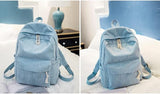 NEW School Backpack Corduroy Back pack Teen Boys Girls Simple Book Bag Middle High School College Lightweight Daypack, Light Blue