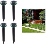 NEW Hicollie 4 Pack Solar LED Ultrasonic Waterproof Pest Repellent with IP56 Protection for Snakes, Voles, Rats, Mice etc. Chemical Free!