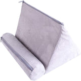 NEW iPad Stand - Lightweight Triangle Tablet Wedge, Portable for Bed, Floor, Desk, Sofa, Car (Gray)