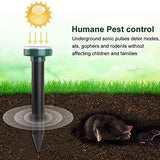 NEW Hicollie 4 Pack Solar LED Ultrasonic Waterproof Pest Repellent with IP56 Protection for Snakes, Voles, Rats, Mice etc. Chemical Free!
