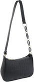NEW Fashion Felt Crocodile Pattern Underarm Bag for Women Tote Shoulder Bag Clutch Handbag with Chain Strap