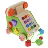NEW Enakshi 3 in 1 Wooden Telephone Activity Play Center, Pull Along & Pretend Play Landline Toy for Kids and Toddlers|Collectibles
