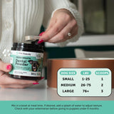 NEW Retails $50, Sealed Dog Breath Freshener Dental Powder - Teeth Cleaning Plaque Off + Tartar Remover for Dogs - Care Supplement Food Topper with Kelp, HMP + Postbiotics for Healthy Gums - Mint Flavor (60 Servings)