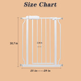 NEW BELABB 30 Inch High Narrow Safety Tension Gate 24 for Doorways, stairs etc (Adjustable 25 Inch-29 Inch wide, White) with auto close & hold opening feature- Retails $89