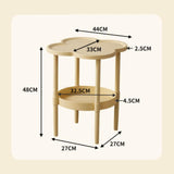 NEW 2 Pack, 2-Tier Coffee Table, Flower Shaped Tea Table, Small Couch Side Table, Round Coffee Table With Storage, For Living Room, Small Space, Office, Easy To Assemble, Beige