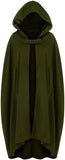 NEW Womens Winter Cape Coat Wool Blend Hooded Cloak Maxi Long Cardigans Open Front Poncho Outwear, Army Green, XL