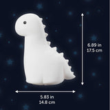 NEW Globe Electric 13319 Brontosaurus Multicolor Changing LED Integrated Rechargeable Silicone Night Light, Table Lamp, Tap Light, White, Reading Light, Home Essentials, Bedroom, Nightstands, Room Décor