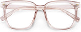 NEW Oversized Square Blue Light Blocking Glasses for Women Men Anti Glare Reduce Eyestrain Computer Glasses (Light Orange)