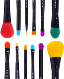 NEW SHANY 6 Piece Double Sided Travel Brush Set with Pouch Synthetic and Natural Hair, Luna