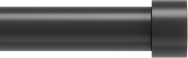 NEW Umbra Cappa Modern 1" Curtain Rod, Includes 2 Matching Finials, Brackets & Hardware, 120” to 180”, Black, Retails $68