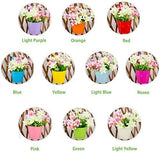 NEW 10 Pack Detachable Hook Metal Bucket Flowerpot Colored Garden Flower Pots/Hanging Flowerpots/Balcony Planters