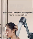 NEW Turbocharged Shower Head Set: Multi-Hole Booster/Explosion-Proof Hose + 5 Filter Elements/one-Button Quick-Install Design/Enjoy a Powerful and Comfortable Bath