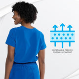 NEW Tasha + Me Women's Medical Scrub Chest Pocket Shirts - Modern Slim-Fit & V-Neck Style Top, Royal Blue, Sz 2XL