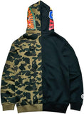 NEW EUDOLAH Hoodie Shark Camo Unisex Zipped Jacket Fashion Street Wear Unisex for Men Women, Sz S