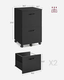 NEW IN BOX! VASAGLE 2-Drawer File Cabinet, Filing Cabinet for Home Office, Rolling File Cabinet, Printer Stand, for A4, Letter-Size Files, Hanging File Folders, Industrial, Matte Black
