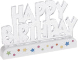 NEW Flashing Happy Birthday Cake Topper Decoration! A tiny button turns this flashing decoration on to activate 3 different color-changing settings