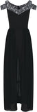NEW Retails $80 Printed V Neck off-the shoulder high waisted jumpsuit, Black, Sz XL